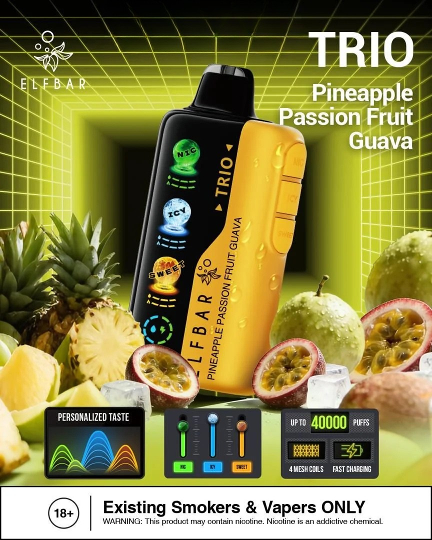 Elf Bar Trio Pineapple Passion Fruit Guava 40K Puffs