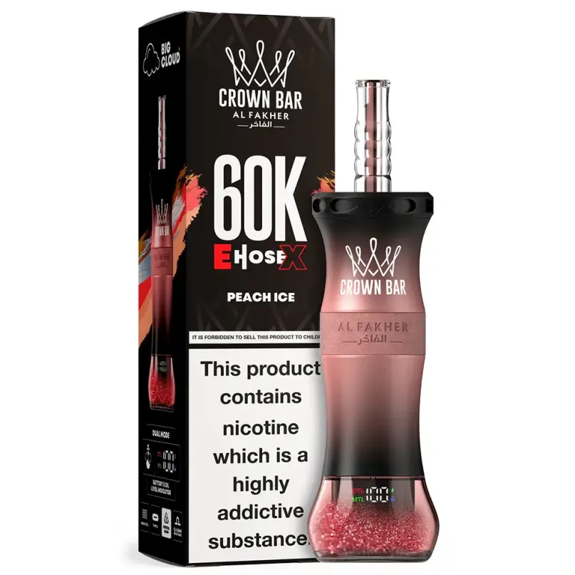 Al Fakher Crown Bar E-Hose X - Peach Ice – 60K Puffs