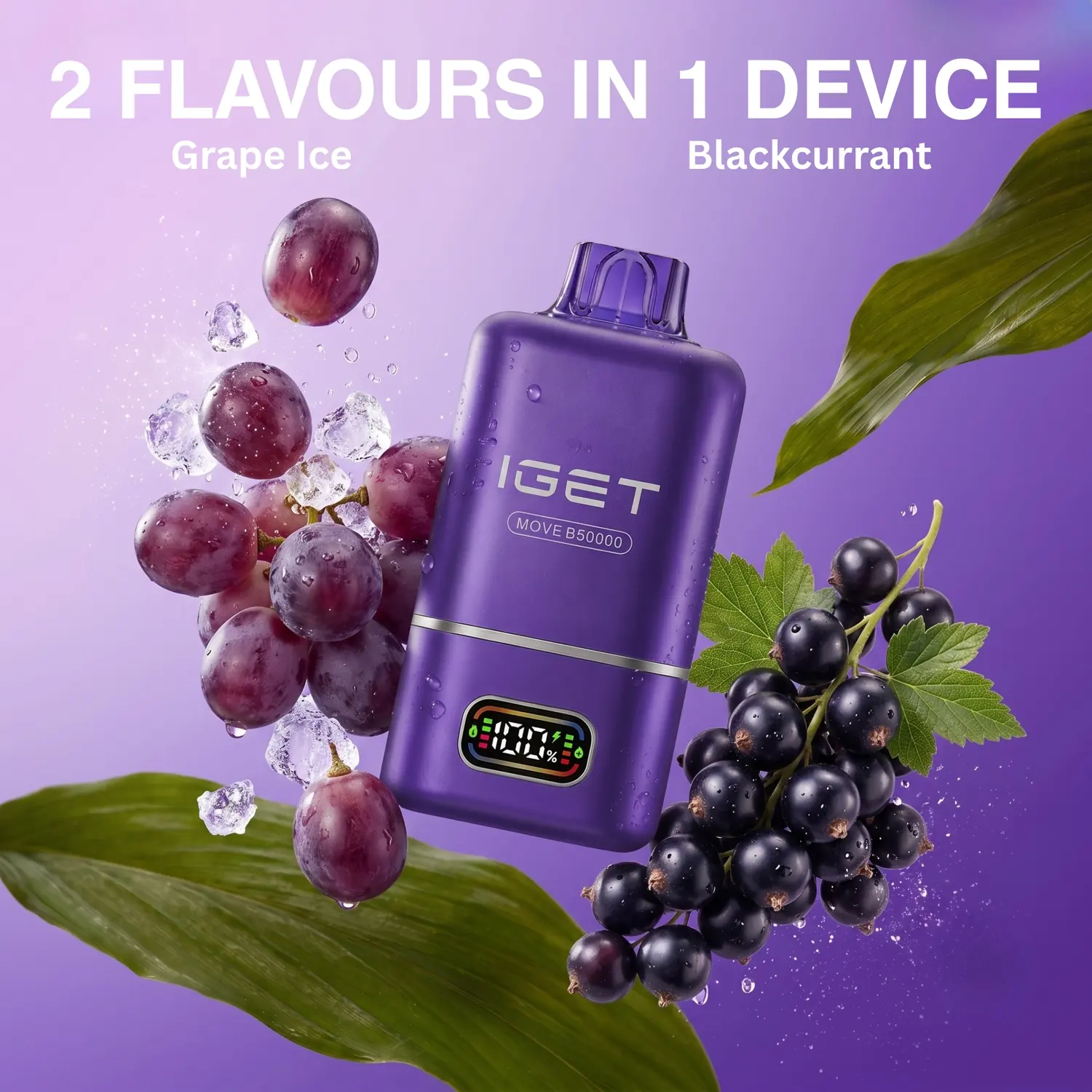 Iget Move – Grape Ice + Blackcurrant – 2 flavours in 1 device