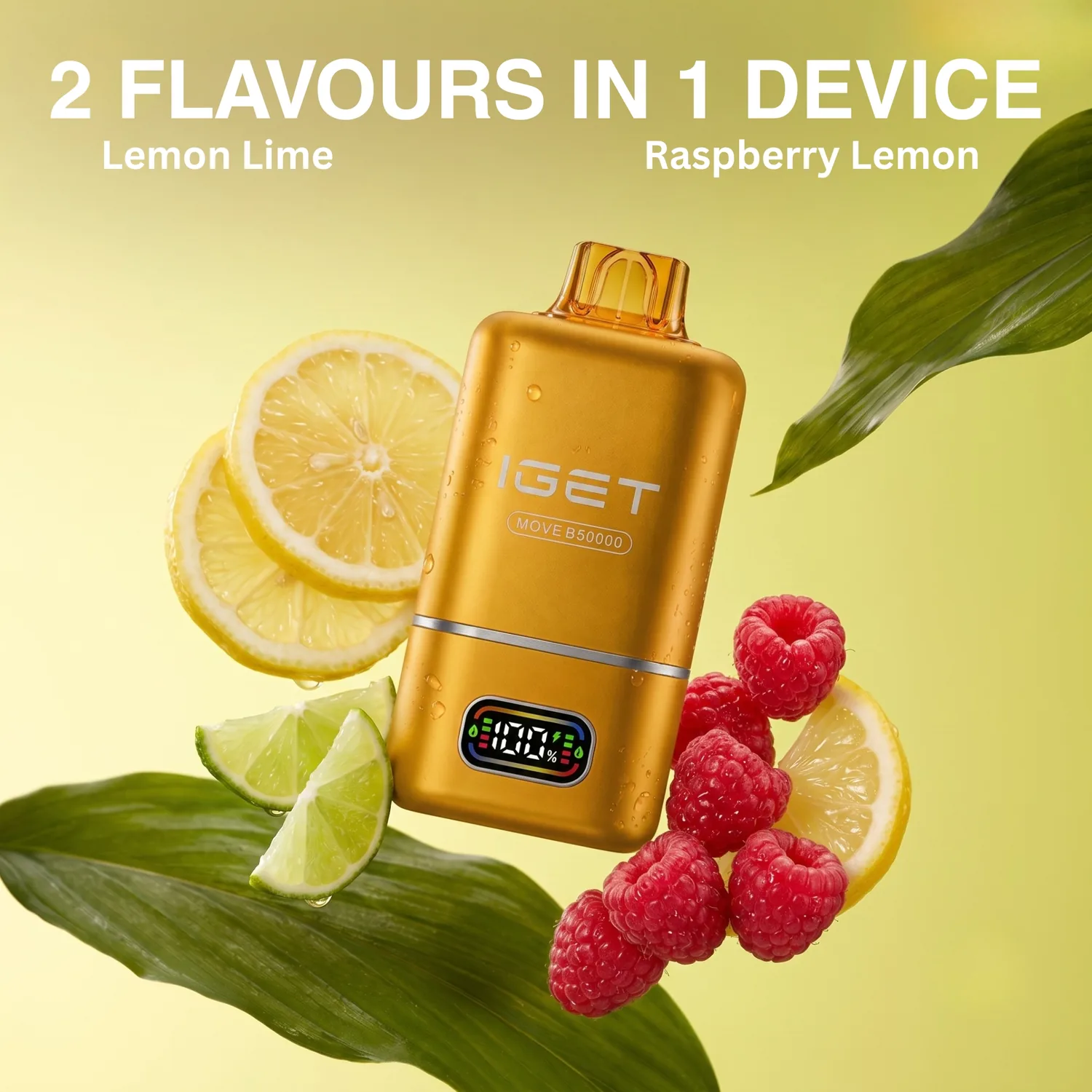 Iget Move – Lemon Lime + Raspberry Lemon – 2 flavours in 1 device